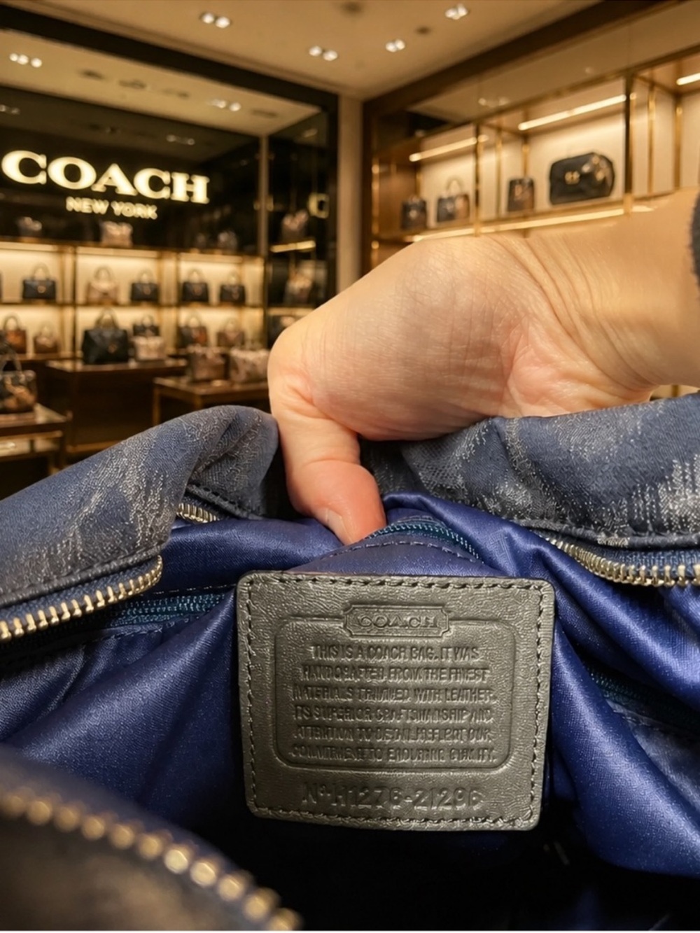Coach Madison Isabelle Shoulder Bag - Signature Blue Ikat - Picture 3 of 7
